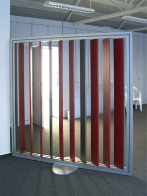 Raumteiler Raumteiler Vario mit Lamellen, Glas, Nu�baum........